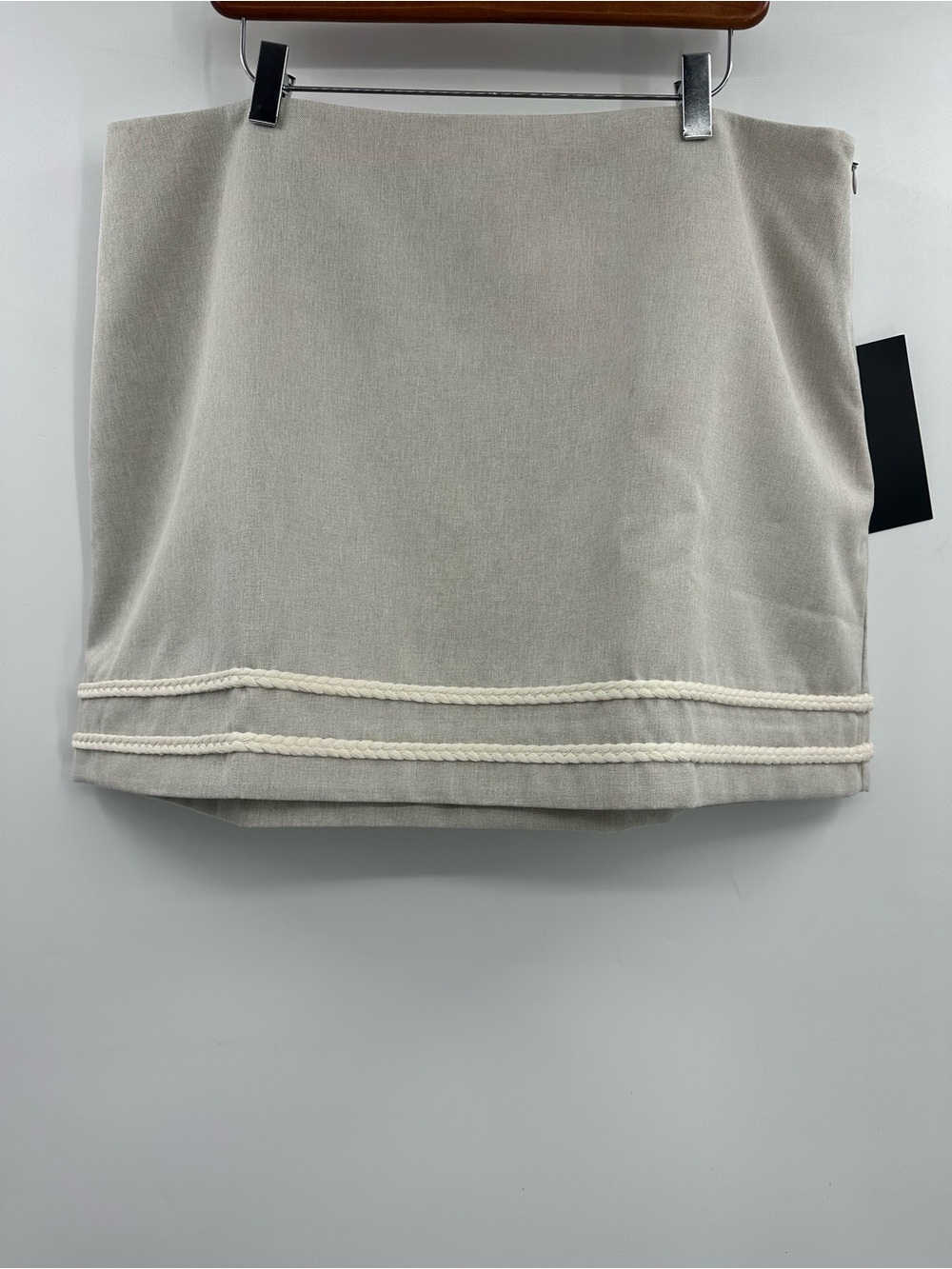 Tuckernuck Flax Brushed Canvas Meg Mini Skirt with Braided Trim